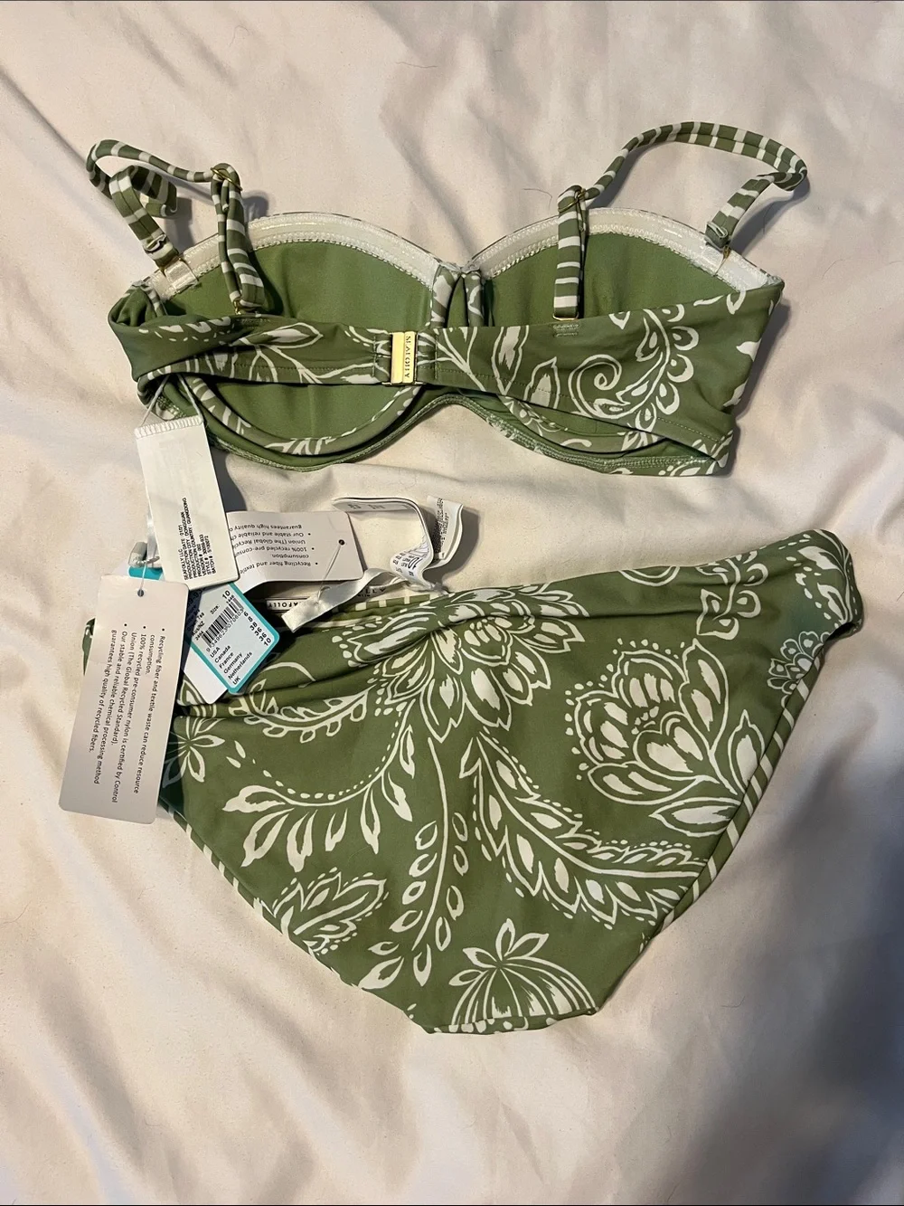 Seafolly Olive Green Floral Underwire Bikini Set